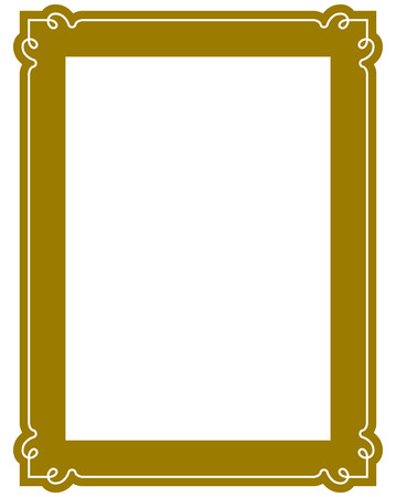 Yellow gold border frame deco vector art simple line cornerのイラスト素材