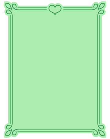 Green border frame deco vector art simple line cornerのイラスト素材