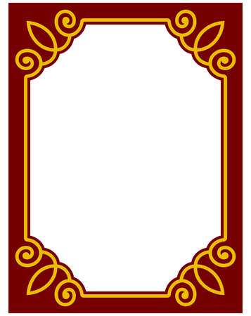 Border frame deco plaque. Vector art simple line cornerのイラスト素材