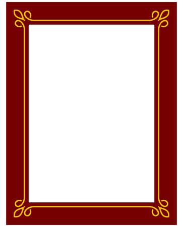 Border frame deco plaque. Vector art simple line cornerのイラスト素材