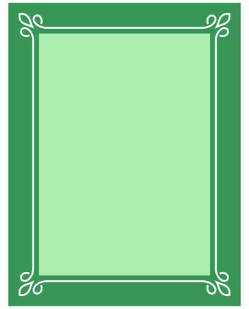 Green border frame deco vector art simple line cornerのイラスト素材
