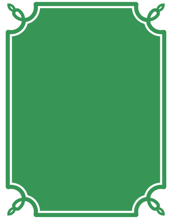 Green border frame deco vector art simple line cornerのイラスト素材