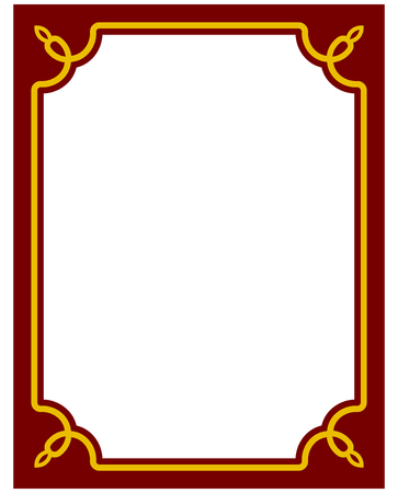Border frame deco plaque. Vector art simple line cornerのイラスト素材