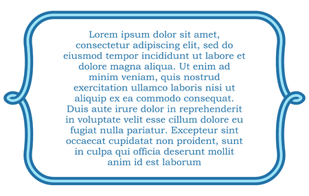 Blue border frame deco vector label simple line cornerのイラスト素材