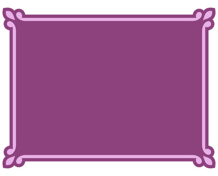 Pink purple border frame deco vector art simple line cornerのイラスト素材