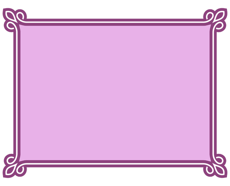 Pink purple border frame deco vector art simple line cornerのイラスト素材