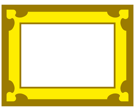 Yellow gold border frame deco vector art simple line cornerのイラスト素材