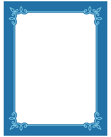 Blue border frame deco vector label simple line cornerのイラスト素材