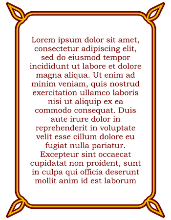 Border frame deco plaque. Vector art simple line cornerのイラスト素材