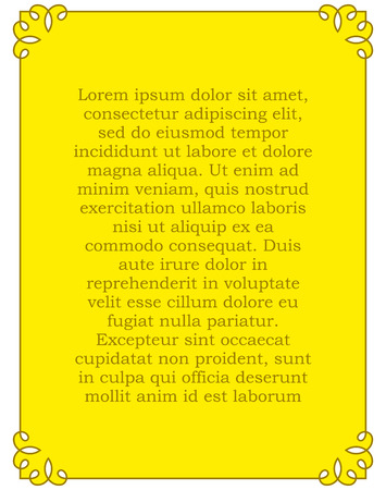 Yellow gold border frame deco vector art simple line cornerのイラスト素材