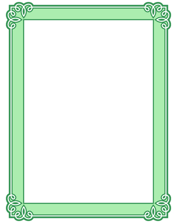 Blue border frame deco vector label simple line cornerのイラスト素材