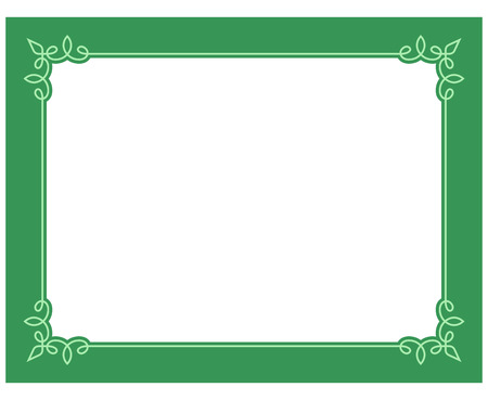 Green border frame deco vector art simple line cornerのイラスト素材
