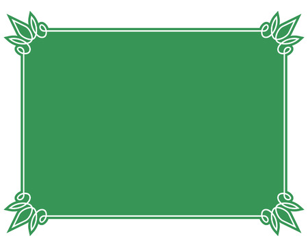 Green border frame deco vector art simple line cornerのイラスト素材