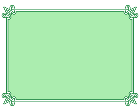 Green border frame deco vector art simple line cornerのイラスト素材