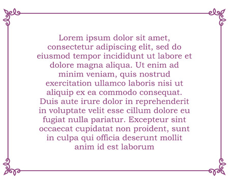 Pink purple border frame deco vector art simple line cornerのイラスト素材
