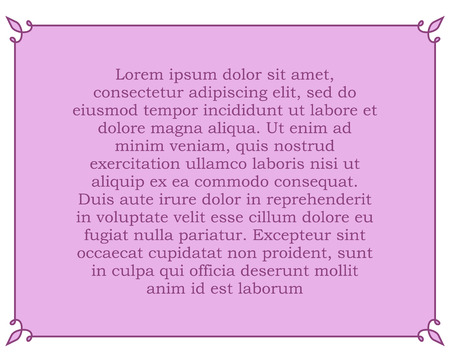 Pink purple border frame deco vector art simple line cornerのイラスト素材