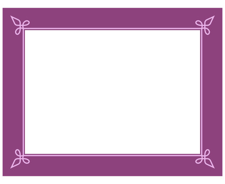 Pink purple border frame deco vector art simple line cornerのイラスト素材