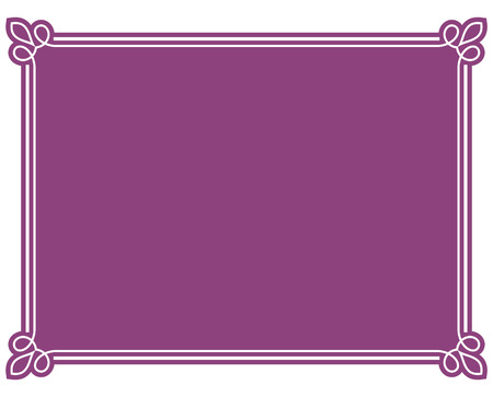 Pink purple border frame deco vector art simple line cornerのイラスト素材