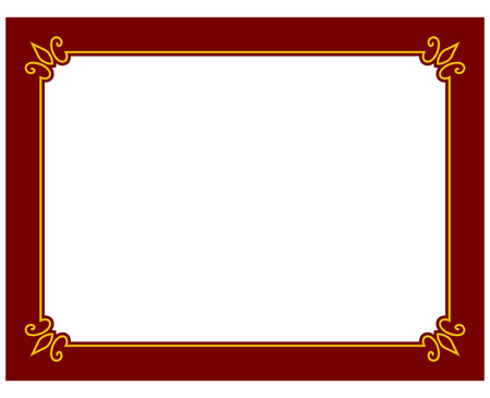 Border frame deco plaque. Vector art simple line cornerのイラスト素材