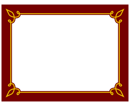 Border frame deco plaque. Vector art simple line cornerのイラスト素材