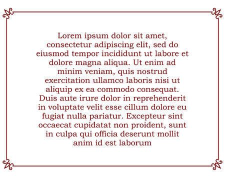 Border frame deco plaque. Vector art simple line cornerのイラスト素材