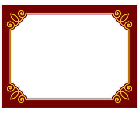 Border frame deco plaque. Vector art simple line cornerのイラスト素材