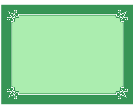 Green border frame deco vector art simple line cornerのイラスト素材
