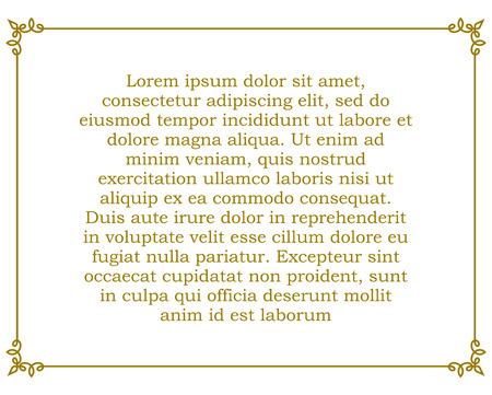 Yellow gold border frame deco vector art simple line cornerのイラスト素材
