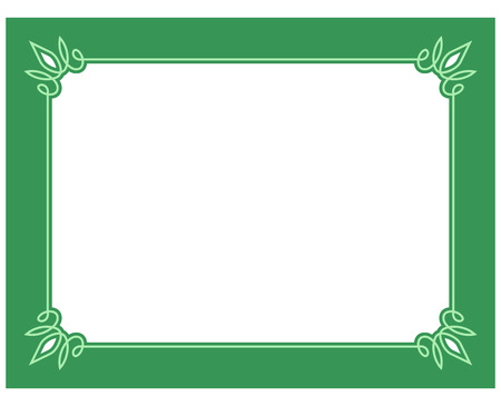 Green border frame deco vector art simple line cornerのイラスト素材