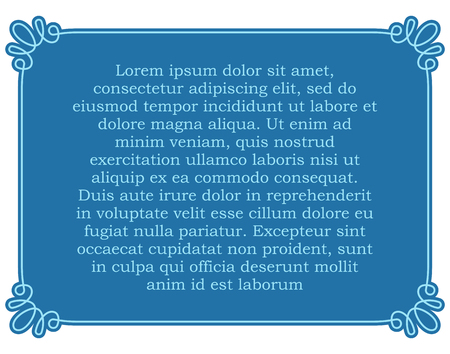 Blue border frame deco vector label simple line cornerのイラスト素材