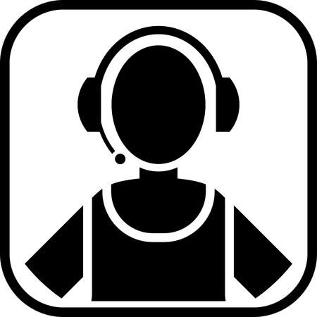 Call center woman agent icon isolatedのイラスト素材
