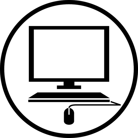 PC computer screen isolated vector iconのイラスト素材