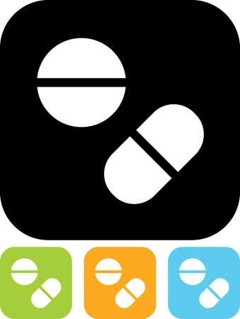 Pills and tablets vector isolatedのイラスト素材
