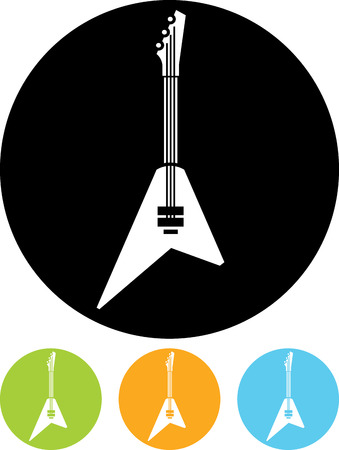 80s rock guitar vector iconのイラスト素材