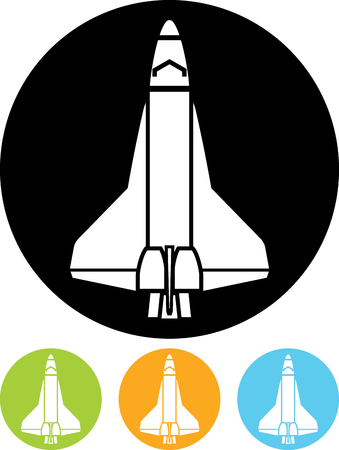 Space shuttle vector icon isolatedのイラスト素材