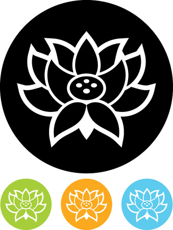 Lotus flower vector isolated iconのイラスト素材