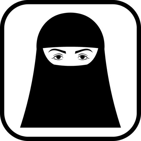 Muslim woman face in burqa isolatedのイラスト素材