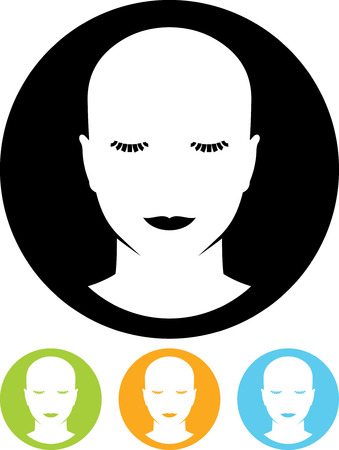 Beautiful woman face head vector isolatedのイラスト素材