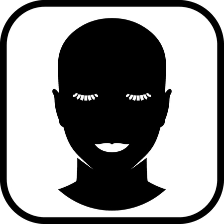 Beautiful black woman face head vector isolatedのイラスト素材
