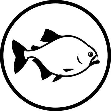 Piranha fish vector iconのイラスト素材