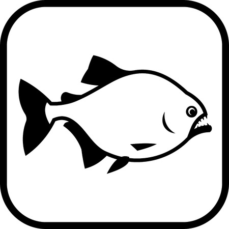 Piranha fish vector iconのイラスト素材