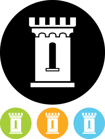 Medieval castle tower vector iconのイラスト素材