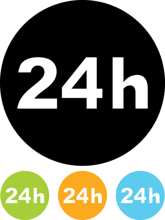 Open 24 hours vector icon isolatedのイラスト素材