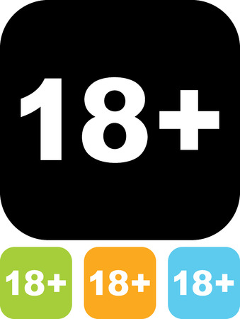 Adult content warning vector iconのイラスト素材