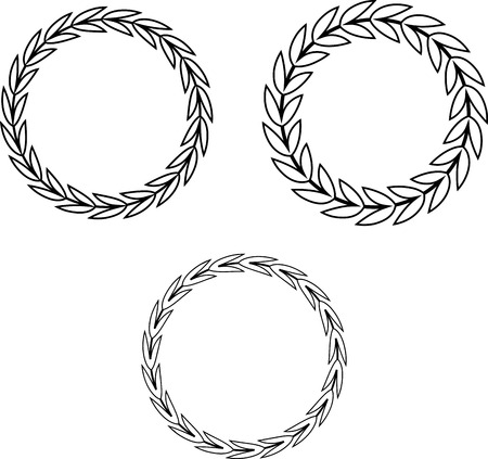 Laurel wreaths round vector Isolatedのイラスト素材
