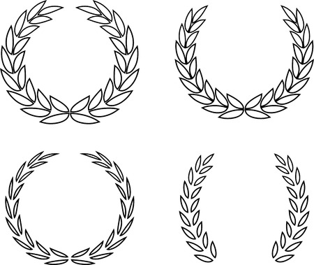 Laurel Wreaths Vector Isolatedのイラスト素材