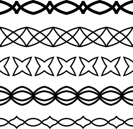 Vector Seamless Border Frame Linesのイラスト素材