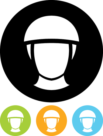 Man head in helmet vector iconのイラスト素材