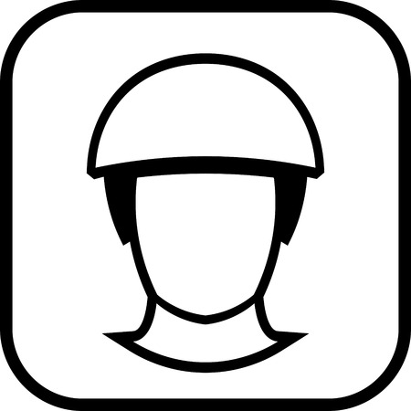 Man head in helmet vector iconのイラスト素材