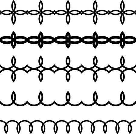 Vector Seamless Border Frame Linesのイラスト素材